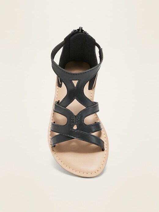 View large product image 2 of 4. Faux-Leather Gladiator Sandals for Toddler Girls