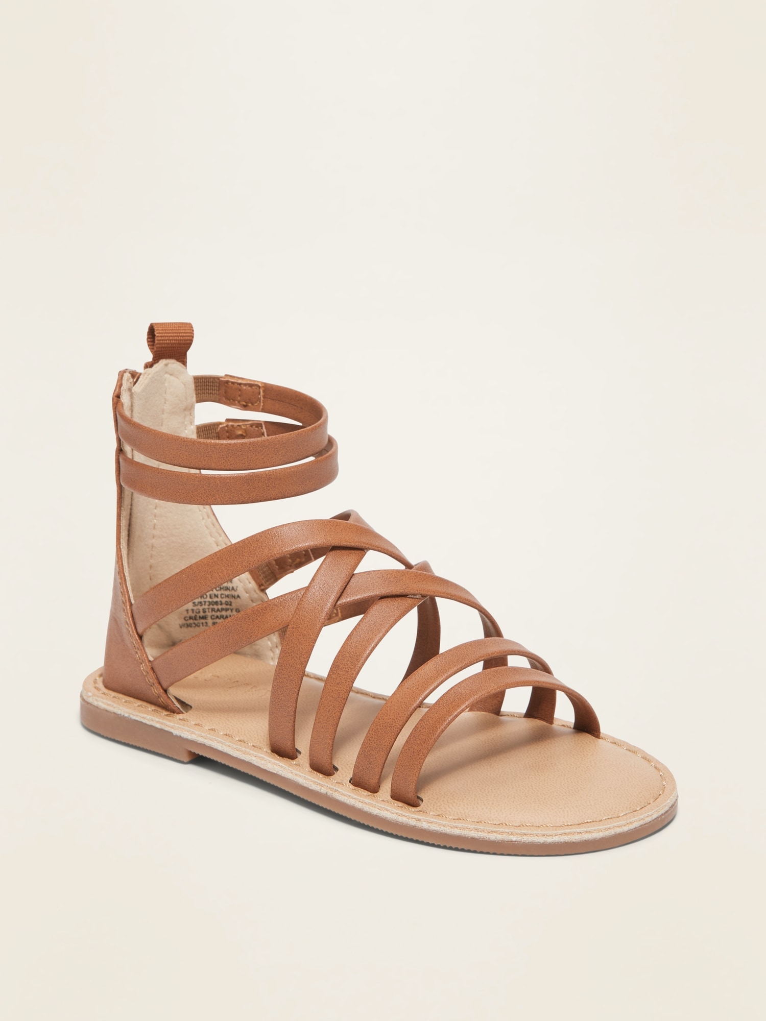 Strappy Faux-Leather Gladiator Sandals 