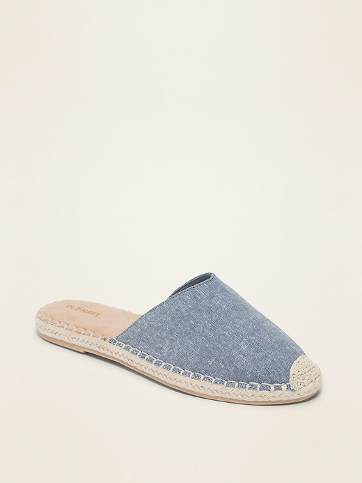 Image number 1 showing, Chambray Mule Espadrille Flats