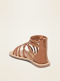 View large product image 3 of 4. Strappy Faux-Leather Gladiator Sandals for Toddler Girls