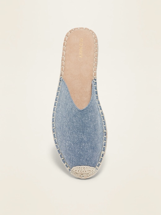 Chambray Mule Espadrille Flats for Women | Old Navy