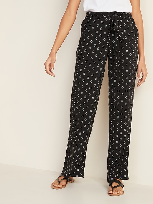 High-Waisted Tie-Belt Soft Pants for Women | Old Navy