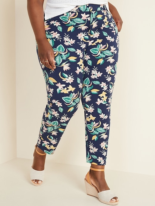 View large product image 1 of 1. High-Waisted Secret-Slim Pockets Plus-Size Pixie Ankle Pants