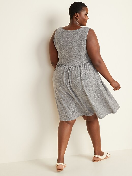 Image number 2 showing, Fit & Flare Linen-Blend Button-Front Plus-Size Sleeveless Dress