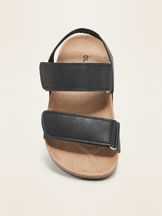 View large product image 2 of 4. Faux-Leather Double-Strap Sandals for Toddler Boys