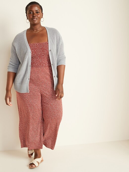 Image number 3 showing, Textured Open-Knit Button-Front Plus-Size Cardigan