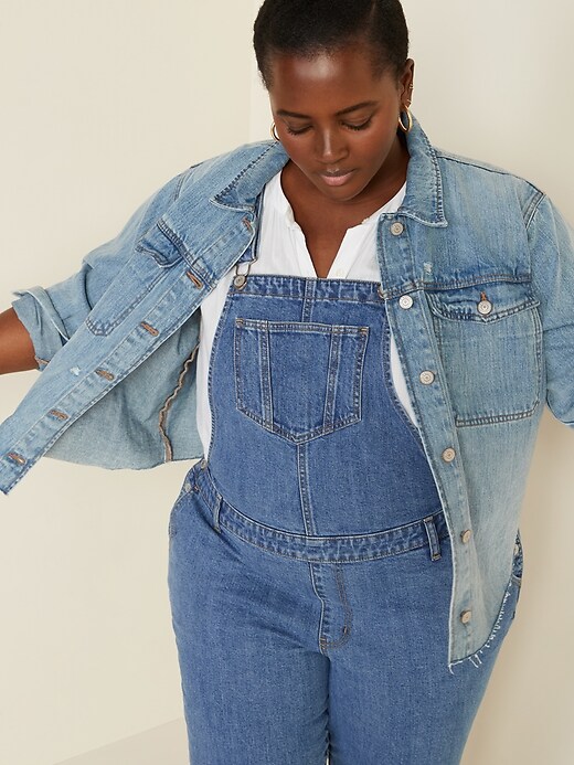 Image number 3 showing, Boyfriend Plus-Size Jean Overalls