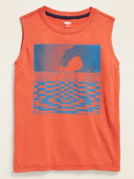 Old Navy Graphic Slub-Knit Muscle Tank Top for Boys. 1