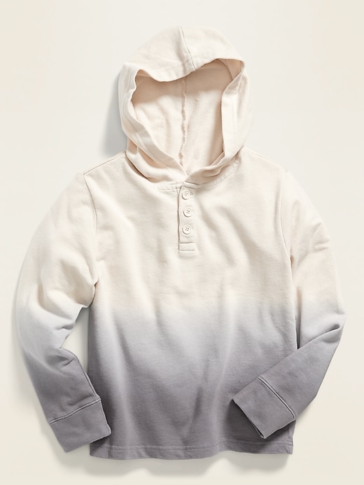 View large product image 1 of 2. Dip-Dye Pullover Henley Hoodie For Boys