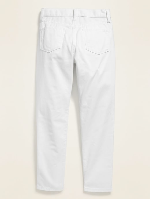 View large product image 2 of 2. High-Waisted Button-Fly O.G. Straight Ripped White Jeans for Girls