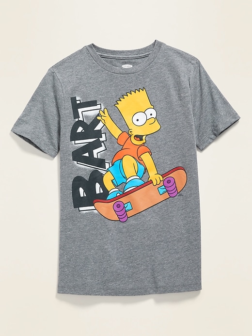 View large product image 1 of 2. The Simpsons&#153 Bart Skater Gender-Neutral Tee For Kids