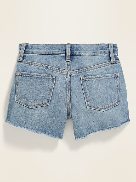 View large product image 2 of 2. High-Waisted Button-Fly Distressed Jean Cut-Off Shorts for Girls