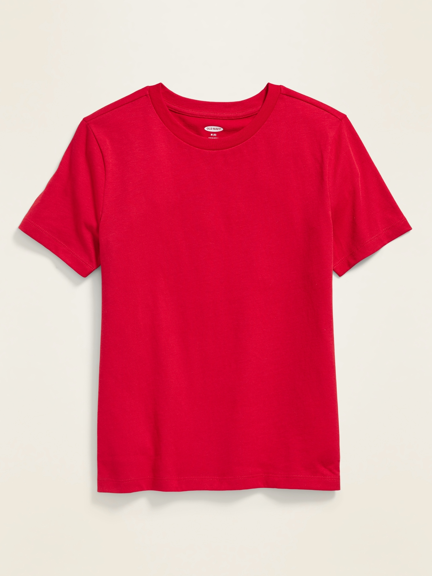 red crew neck t shirt