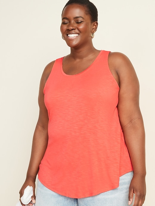 View large product image 1 of 3. Luxe Plus-Size Scoop-Neck Swing Tank Top