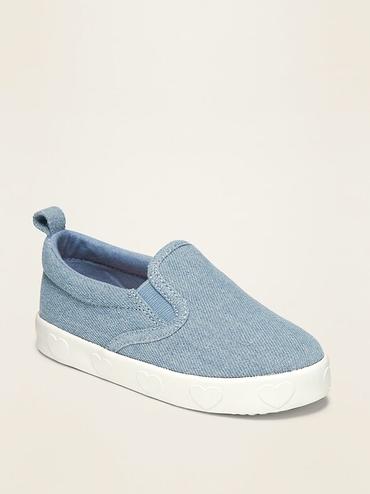 View large product image 1 of 4. Chambray Slip-Ons for Toddler Girls