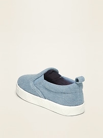 View large product image 3 of 4. Chambray Slip-Ons for Toddler Girls