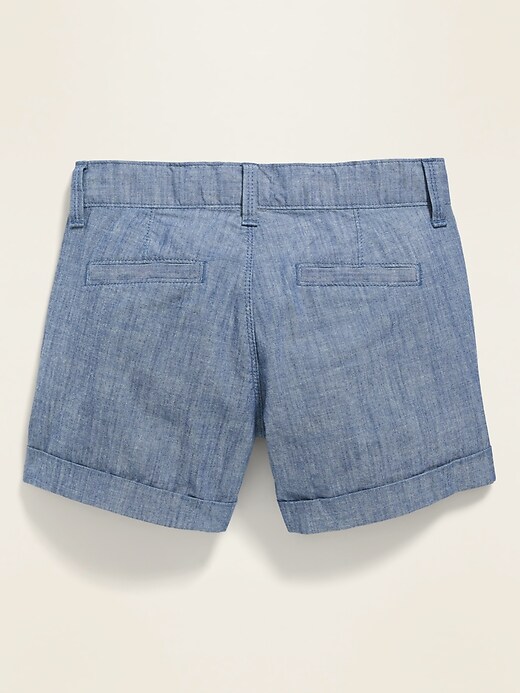 View large product image 2 of 2. Chambray Chino Shorts for Girls