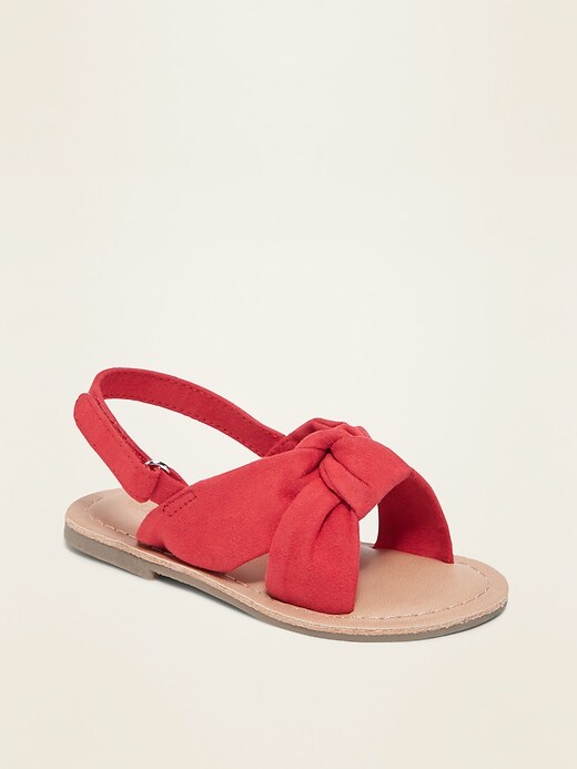 Old Navy Faux-Suede Twisted Bow-Tie Sandals for Toddler Girls. 1