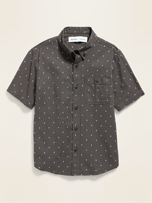 View large product image 1 of 2. Built-In Flex Textured Clip Dot Pocket Shirt for Boys