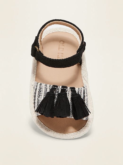 View large product image 2 of 4. Textile Faux-Suede Tassel Sandals for Baby