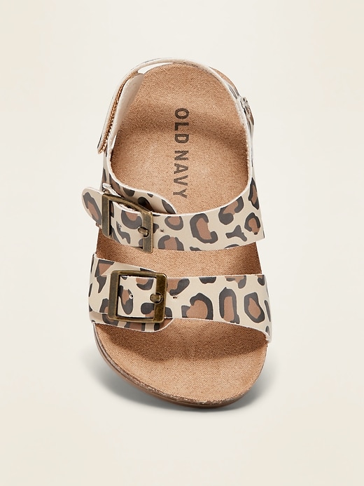 View large product image 2 of 4. Leopard-Print Faux-Leather Double-Strap Sandals for Baby