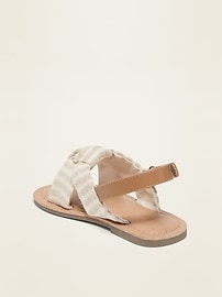 View large product image 3 of 4. Textured-Stripe Twisted Bow-Tie Sandals for Toddler Girls