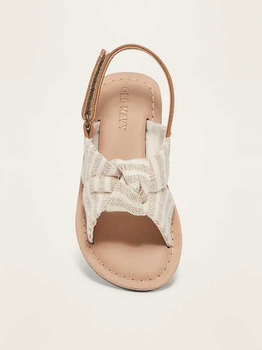 View large product image 2 of 4. Textured-Stripe Twisted Bow-Tie Sandals for Toddler Girls