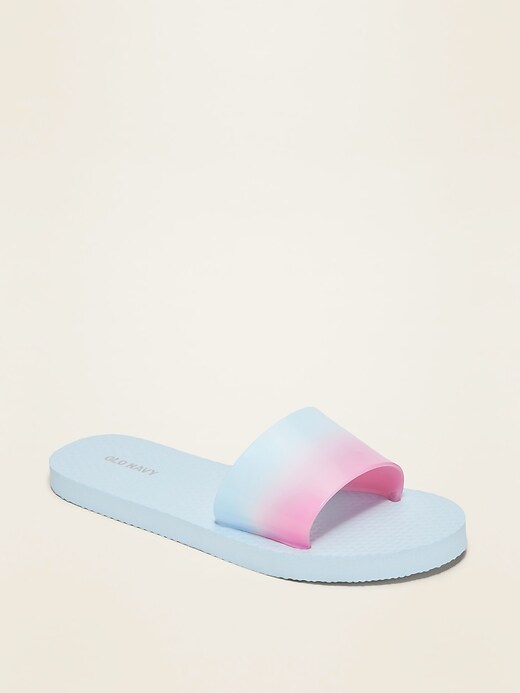 View large product image 1 of 1. Dip-Dye Slide Flip-Flop Sandals for Girls