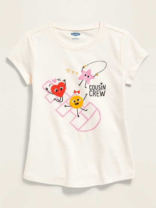 View large product image 1 of 2. Graphic Scoop-Neck Tee for Toddler Girls
