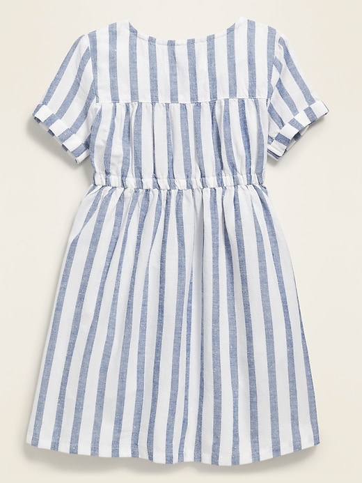 View large product image 2 of 2. Fit & Flare Button-Front Striped Dress for Toddler Girls