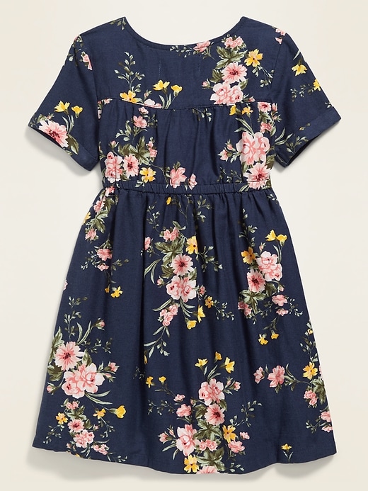 View large product image 2 of 2. Fit & Flare Button-Front Floral Dress for Toddler Girls