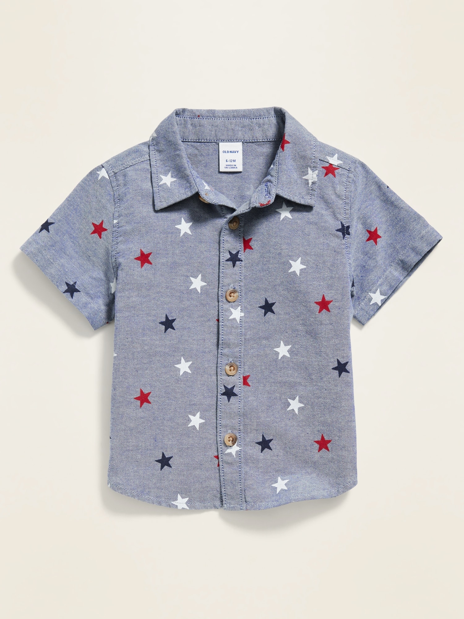 Americana-Print Oxford Shirt for Baby