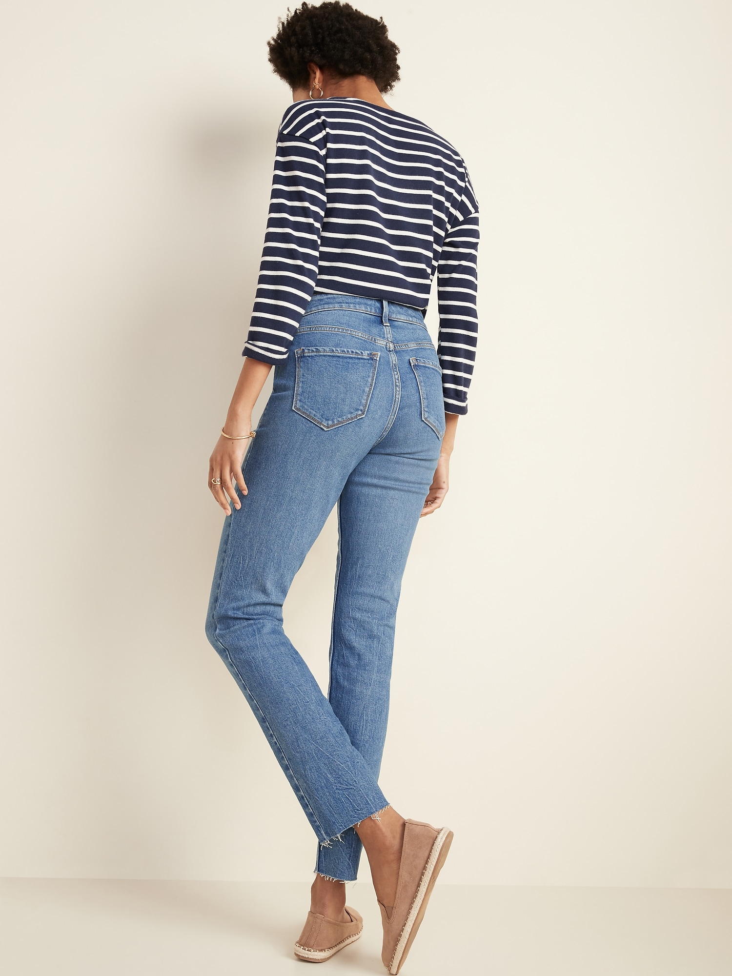 Old Navy Womens Power Slim Straight Jeans Size 20 Blue Denim Cotton Stretch
