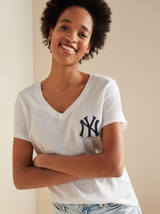 View large product image 1 of 2. MLB&#174 Team-Graphic V-Neck Tee for Women