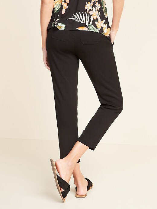 View large product image 2 of 3. Maternity Rollover-Waist Cropped Soft Pants