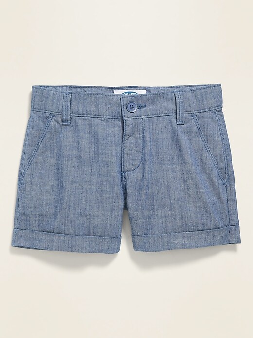 View large product image 1 of 2. Chambray Chino Shorts for Girls
