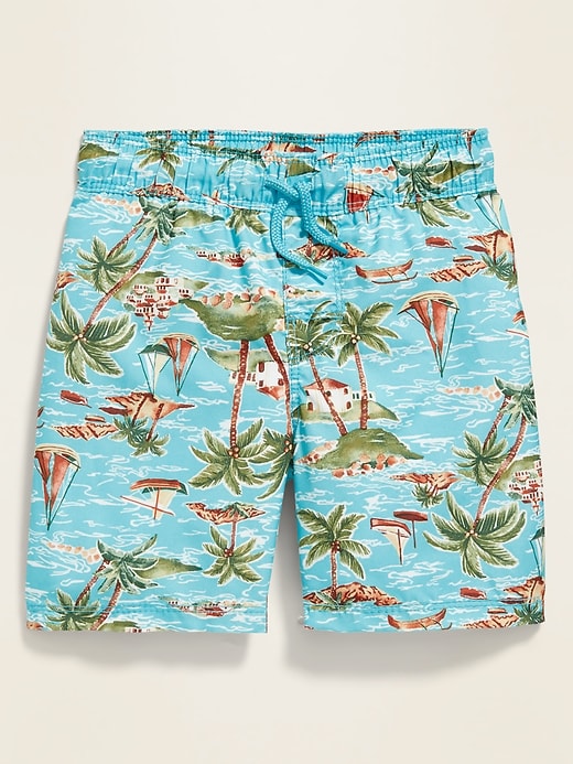View large product image 1 of 2. Printed Functional Drawstring Swim Trunks for Toddler Boys