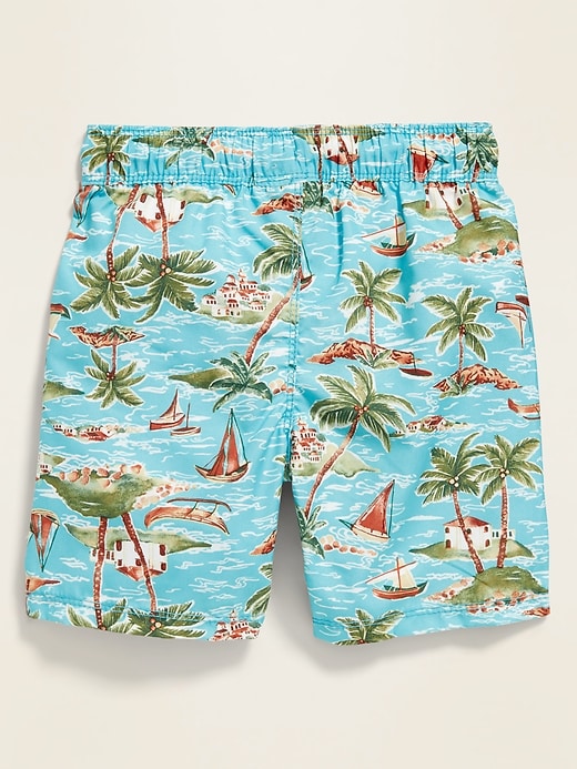 View large product image 2 of 2. Printed Functional Drawstring Swim Trunks for Toddler Boys