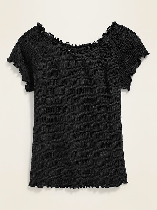 View large product image 1 of 1. Textured Raglan-Sleeve Top for Girls