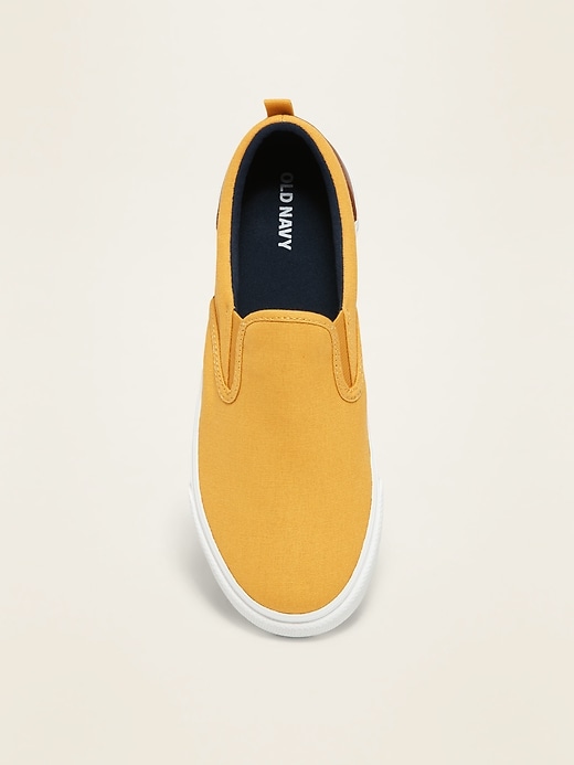 View large product image 2 of 3. Gender-Neutral Canvas Slip-On Sneakers For Kids