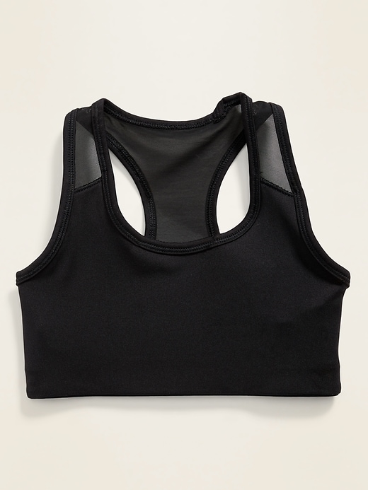 View large product image 1 of 1. Go-Dry Mesh-Trim Racerback Sports Bra for Girls