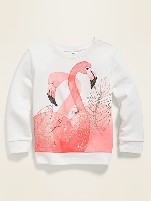 View large product image 1 of 2. Relaxed Graphic Pullover Sweatshirt for Toddler Girls