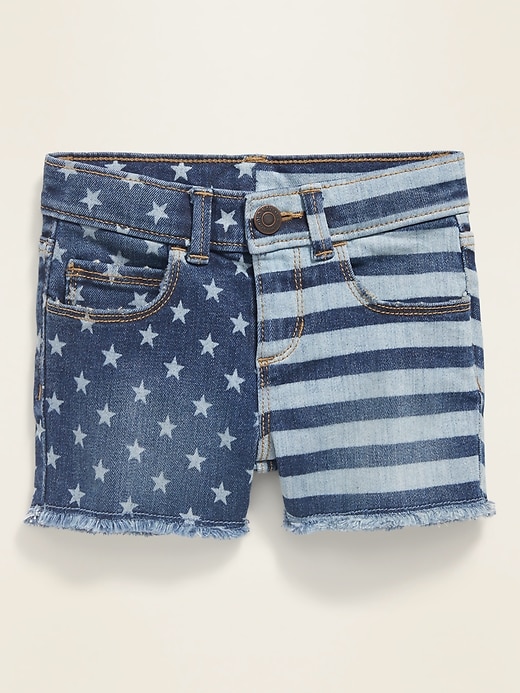 View large product image 1 of 2. Frayed-Hem Jean Shorts for Toddler Girls