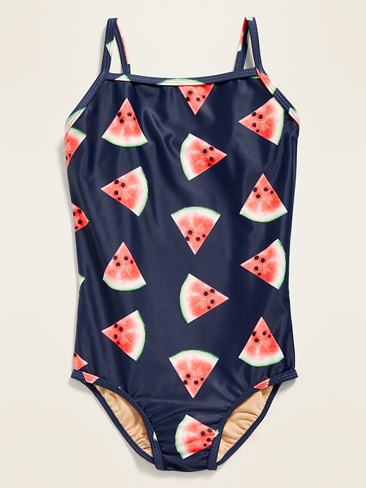View large product image 1 of 1. Square-Neck Swimsuit for Girls