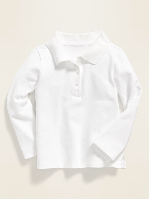 View large product image 1 of 2. Uniform Long-Sleeve Polo for Toddler Girls