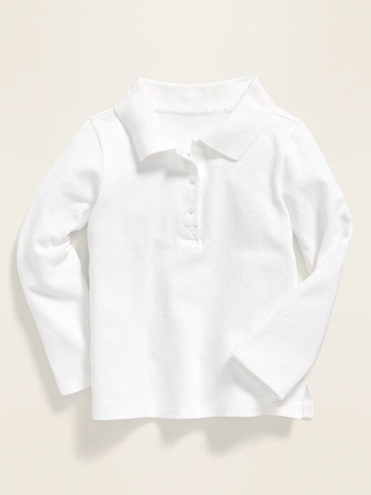 Old Navy Uniform Long-Sleeve Polo for Toddler Girls. 1