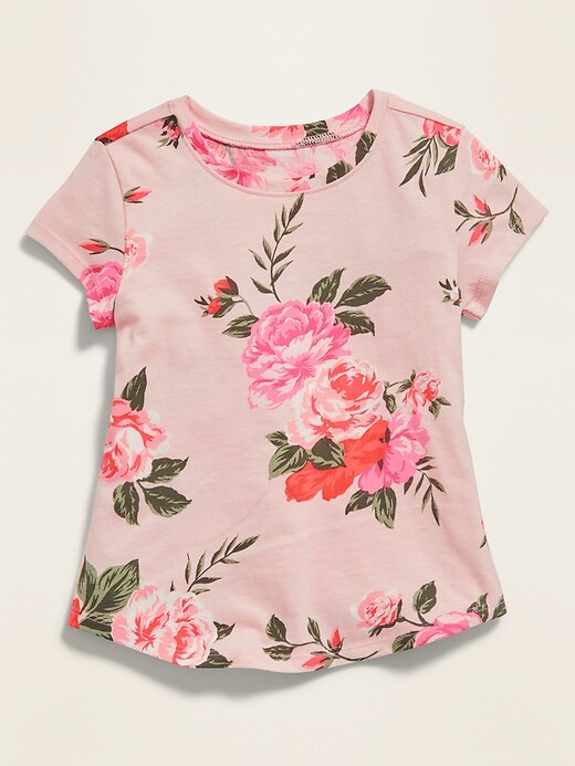 View large product image 1 of 1. Printed Crew-Neck Short-Sleeve Tee for Toddler Girls