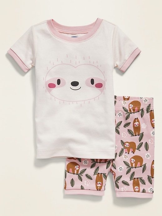 View large product image 1 of 1. Sloth-Print Pajama Set for Toddler & Baby