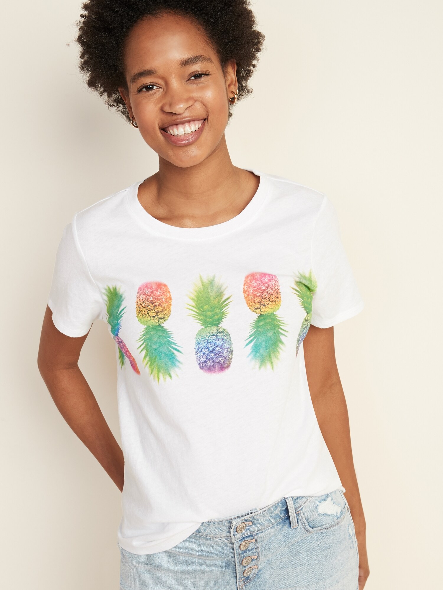 old navy pineapple shirt