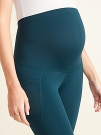 View large product image 3 of 3. Maternity Full-Panel PowerSoft Side-Pocket 7/8-Length Leggings